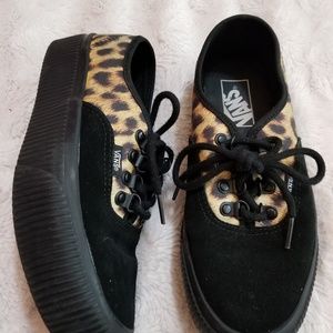 Vans Platform 1.5" Creeper Black suade Leopard